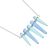 Beautiful Bar Necklace with Sea Glass Tusks in Blues and Greens (Natural Colours May Vary!) (M101)GR
