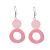 Gorgeous Two-Tone Matt Pink Chunky Resin Loop and Coin Earrings (6cm x 2.5cm) (M131)A)