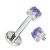 Titanium Jewellery: Internally Threaded Labret Cartilage Piercing with Lilac Opalite (C9)D)