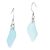 Stainless Steel and Light Blue Sea Glass Wave Drop Earrings (Natural Colours/Shapes Vary!) (M468)B)