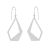Sterling Silver Angular Abstract Open Design Shard Earrings (19mm x 39mm) (E389)