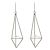 Contemporary Fashion Jewellery: Long 6.4cm 3D Silver Geometric Prism Earrings (M42)S)