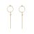Contemporary Gold Tone Circle and Stem Design Earrings with Stars (7cm x 1.6cm) (M713)