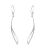 Beautiful Sterling Silver: Long Curving Mother of Pearl Shell Earrings (5mm x 50mm) (E241)