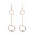 Gracee Fashion: Double Loop Drop Earrings with Chain and Crystal Details (5cm x 1.3cm) (GR145)