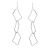 Gracee Fashion: Silver Tone Long Abstract Earrings with Uneven Linked Squares (7.5cm) (GR225)A)