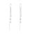 Contemporary Silver Tone Sparkly 85mm Long Threader Drop Earrings with Balls (M146)A)
