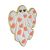 Romantic Ghost Enamel Pin Brooch with Heart Eyes and Pink Loveheart Pattern (2.3cm x 3cm) (M730)