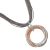Gracee Fashion Jewellery: Grey Cord Necklace with Hammered Rose Gold and Silver Chunky Circles (GR28)