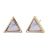 Contemporary Fashion Jewellery: Small 10mm Gold Tone and White Howlite Triangle Stud Earrings (M420)C)