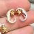 Gorgeous Textured Sterling Silver Man in Moon and Gold Star Stud Earrings (12mm x 8mm  x 4mm) (E748)
