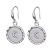 Celestial Fashion Jewellery: Matt Grey and Shiny Silver Moon Design Drop Earrings (3cm x 1.2cm) (GR55)A)