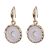 Celestial Fashion Jewellery: Matt White and Shiny Gold Moon Design Drop Earrings (3cm x 1.2cm) (GR55)B)