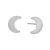 Chunky Matt Silver Tone Crescent Moon Stud Earrings (10mm x 8mm) (M434)A)