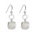 Sterling Silver Earrings with Rainbow Moonstone Square Drops