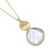 Pretty Necklace with Hammered Gold Tone and Mother of Pearl Shell Rounded Shapes (M175)A)