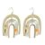 Statement Gold Tone Horseshoe Shape Earrings with Multi Coloured Marbled Resin (4cm x 3.1cm) (M718)A)