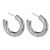 Gorgeous Chunky 2.5cm  High Shine Silver Hoop Earrings  (Stud Fastening) (M282)A)