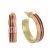 Gold Plated Chunky Hoops with Red and Pink Enamel Stripes (23mm Diameter) (M533)A)
