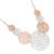 Contemporary Matt Silver and Rose Tone Statement Necklace with Mesh Filled Circles (M466)