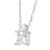 Delicate Sterling Silver Necklace with Square CZ Crystal Oblong Pendant (N109)