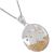 Stunning Sterling Silver Jewellery: Concave Disc Pendant with Pearl Moon and Golden Waves (N16)