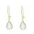 Long Gold Tone Hooked Earrings with Opalescent Crystal Teardrops (4cm x 1cm) (M540)D)