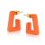 Gorgeous Orange Chunky Squared Hoop Earrings (2cm Long) (M300)A)