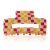 Chunky Chequered Red and Yellow Claw Hairclasp (M426)A)