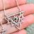 Beautiful Sterling Silver: Decorative Star Design with Black Resin Dot Necklace (N323)B)