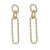 Gold Tone Multi-Link Earrings with Textured Drops (5cm x 0.9cm) (M731)B)