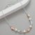 Gracee Fashion: Shiny Silver and Rose Gold Tone Necklace with Abstract Beads and Freshwater Pearls (GR206)