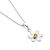 Pretty Sterling Silver and Gold Daisy Pendant with Peridot Gem Centre (N134)H)