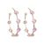 Contemporary Gold Tone 3/4 Hoop Earrings with Light Pink Crystal Gems 