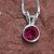 Sterling Silver Jewellery: Tiny Round Ruby Red Pendant with Swarovski Crystal Elements (5mm Diameter) (N386)RR)