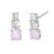 Beautiful Sterling Silver Rose Opal and Crystal Oblong Earrings (5mm x 12mm) (E7)