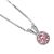 Sterling Silver Jewellery: Tiny Round Light Rose Pink Pendant with Austrian Crystal (5mm Diameter) (N386)A)