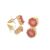 Beautiful Fashion Jewellery: Small and Delicate pink Druzy and Gold Tone Stud Earrings [1cm Diameter] (I33)R)