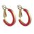 1.8cm Bold Coral Pink Lever-Arch Fastening Hoop Earrings (M287)C)