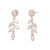 Lovely Rose Gold Tone Sparkly Drop Earrings with White Stones and Crystal Gems (2.5cm Long) (M141)B)