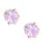 Tiny Silver Tone and Pale Pink Crystal Stud Earrings (3mm) (M171)N)