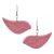 Quirky Pink Painted Wooden Bird Shaped Earrings with Visible Natural Grain (4cm x 4cm) (M555)E)