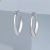 Elegant Shiny Silver Chunky Pointed Hoop Earrings (2.5cm x 1.5cm) (M319)A)
