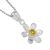 Pretty Sterling Silver and Gold Daisy Pendant with Yellow Citrine Centre (N134)E)