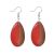 Red resin and natural wood teardrop earrings approx 2.5 cm (SB75)R