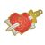 Heart Shaped Rose with Knife Design Enamel Pin Brooch (3.2cm x 1.7cm) (M645)