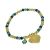 Gracee Fashion Jewellery: Beatiful Bracelet with Gold and Green Tone Beads and Textured Heart Charm  (M407)B)