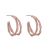 Beautiful Fashion Jewellery: 2.4cm Rose Gold Tone Double Hoops with Wavy Design (GR198)B)