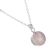 Delicate Silver Tone Necklace with Pink Semi-Precious Rose Quartz Chunky Coin Pendant (M229)C)