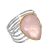 Sterling Silver Jewellery: Chunky Banded Ring with Rose Quartz Teardrop (SR32)